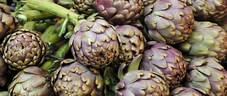 Globe artichokes for sale in an Italian market